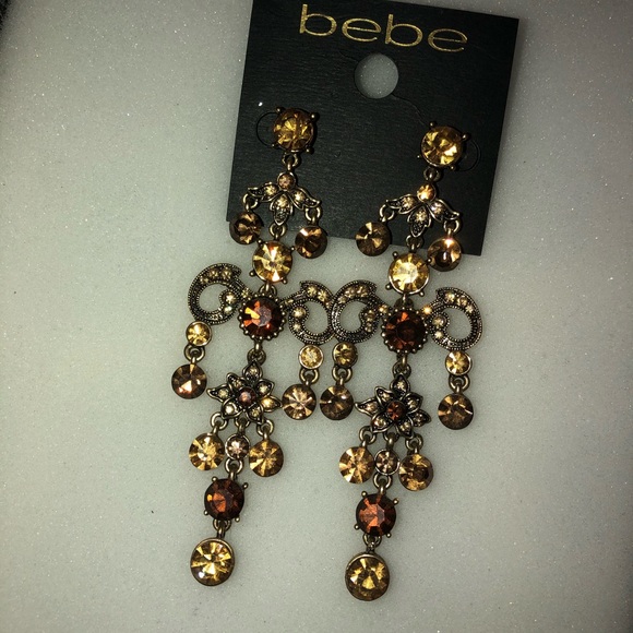 🆕 Bebe brown stones earrings 🆕 - Picture 3 of 4